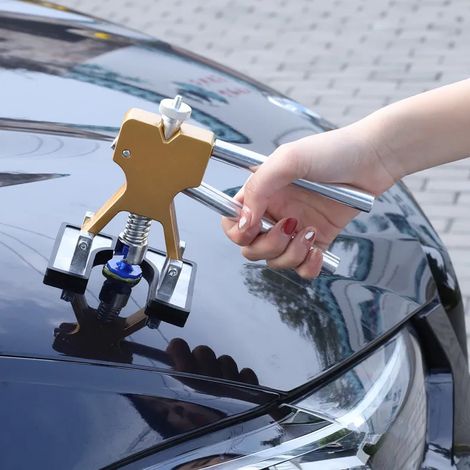 (Voir photo) Kit de débosselage sans peinture pour carrosserie automobile, outil de réparation pour impacts de grêle, ventouses de différentes tailles (1/5)