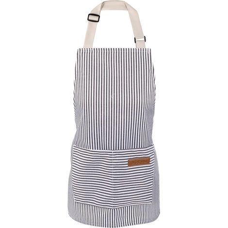 Tablier enfant fille garçon, Tablier enfant à rayures réglable, Tablier de jardin avec 2 poches Tablier de cuisine 4-10 ans pour garçons et filles en train de cuisiner, de peindre ou de faire (1/5)