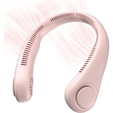 Ventilateur de Cou Portable,Ventilateur Mains Libres Sans Pale, Ventilateur Personnel Portable Fonctionnant Avec Une Batterie de 4000 mAh, Ventilateur USB, 3 Vitesses - Rose (1/5)