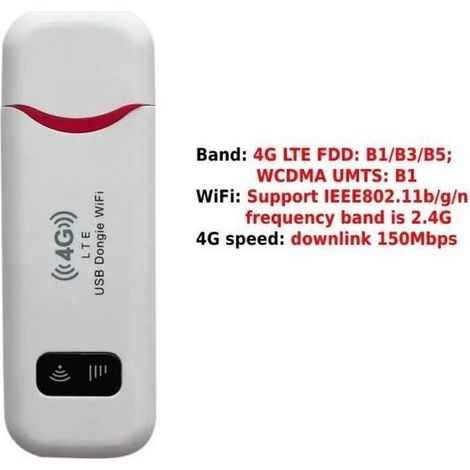blanc rouge - Clé Modem USB sans fil 4G LTE 150Mbps, Dongle pour Modem Mobile à large bande, carte Sim, route (1/4)