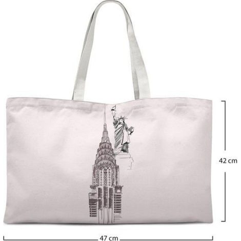 Sac Tote - Sac Shopping Réutilisable En Coton - 47 X 42 Cm - Anses Longues - 1 Pièce (1/4)