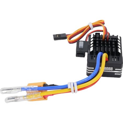 Contrôleur de Vitesse électronique brossé 80 A avec Boîtier en Aluminium – Compatible avec Les s 540/550/750 pour Voitures et Bateaux RC /10 – Prise T et Options XT60 – Support Li-ION (1/4)