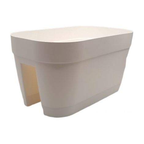 ORLANDO Vase à fleurs ovale pour balustrade diverses couleurs 45x45x24 H - Couleur : Blanc - Colore: tortora