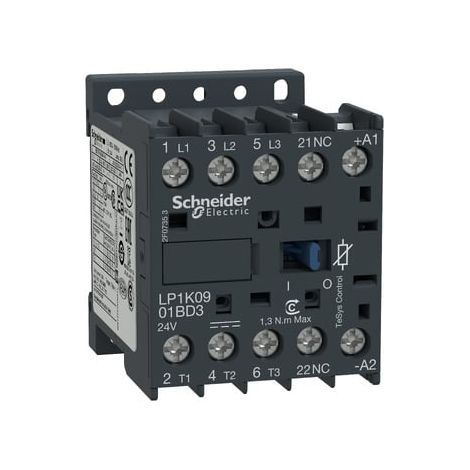 Contacteur TeSys LP1K 3P 12A AC-3 440V bobine 24Vcc - LP1K1201BD3