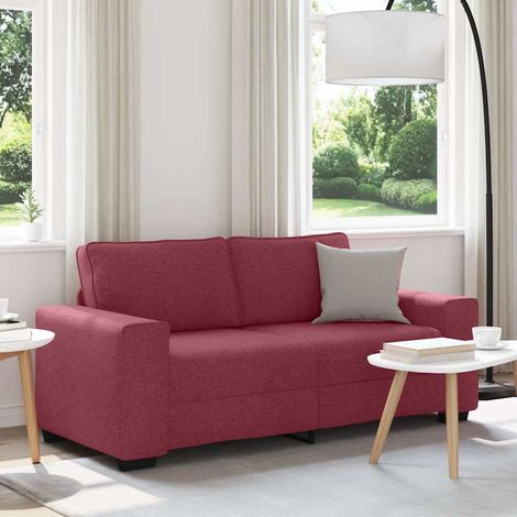 vidaXL Canapé 2 places rouge vin 180x77x82 cm en tissu (1/5)