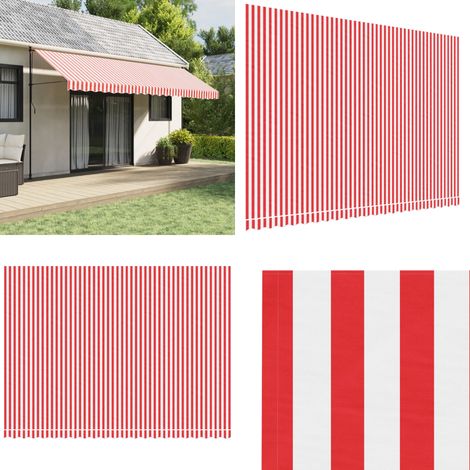 Markisenbespannung Rot und Weiß Gestreift 5x3,5 m - Markisenstoff - Markisenzelt - Sonnenschutz - Gartendeko - Outdoor Dekoration - Home & Living (1/5)