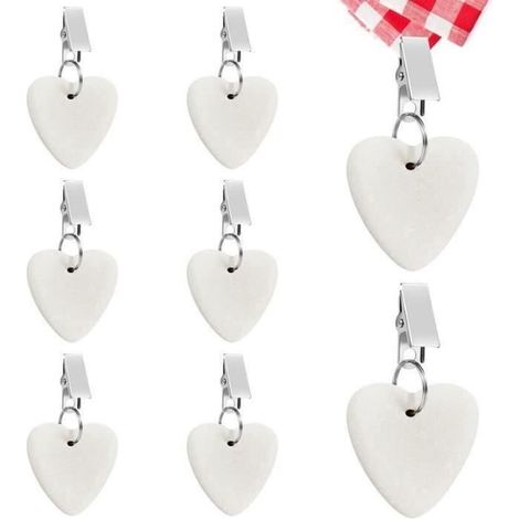 POIDS DE NAPPE - PINCE DE NAPPE Poids de Nappe, 8Pcs Poids de Nappe en Pierre avec Pince, Poids de Nappes en Marbre, Pendentif (1/4)