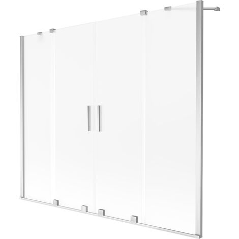 Mexen Velar Duo mampara de bañera 2 hojas correderas 180 x 150 cm, escarchado, cromo - 896-180-000-32-01 (1/2)
