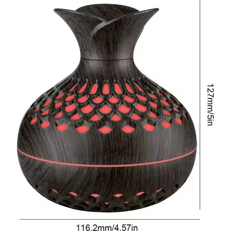 Humidificateur en bois de 300 ml (couleur bois foncé) avec diffuseur d'aromathérapie USB (1/5)