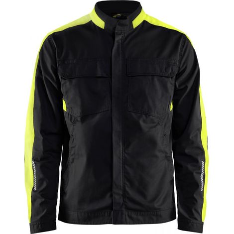 Veste de travail industrie stretch 2D 4444 - Noir/Jaune fluo L (1/5)