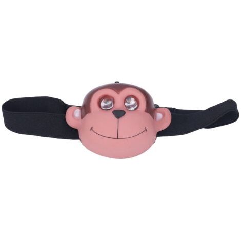 Kinder-Affen-Stirnlampe mit 2 Leuchtmodi, leichter LED-Scheinwerfer aus Kunststoff, batteriebetrieben für Outdoor-Sportarten (1/4)