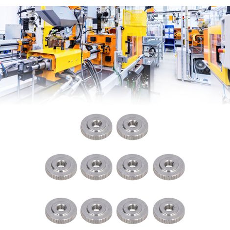 Écrou M6 à tête plate moletée en acier inoxydable 304, à serrage manuel (1/5)