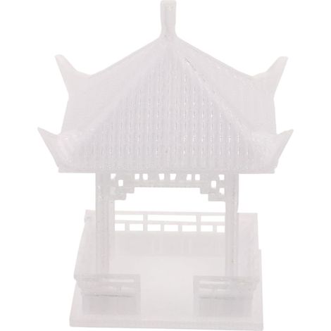 Mini Pagodenstatue Miniatur Pavillonfigur aus Kunststoff