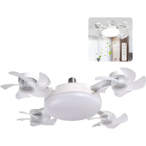 Ventilateur Plafond LED, 60W, Télécommande, Silencieux, Pliable, Chambre, Bureau, Nuit, Lumière, Été, Moderne (1/5)