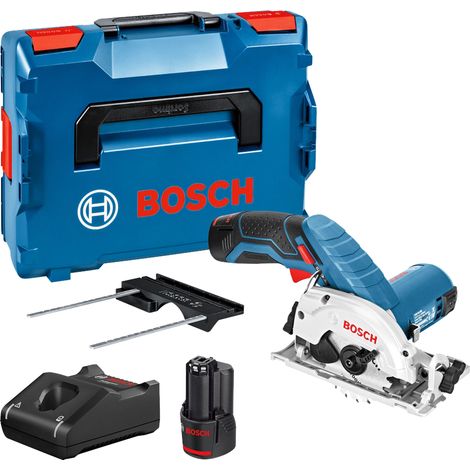 Bosch – Scie circulaire 12V avec 2 batteries 3.0Ah – Lame 85mm pour bois – Profondeur de coupe 26,5mm – Moteur compact léger 1,4kg