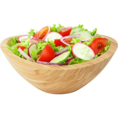 1 saladier bambou, ovale, 12 x 29 x 27,5 cm, naturel, pour salades fruits snacks, cuisine et buffet