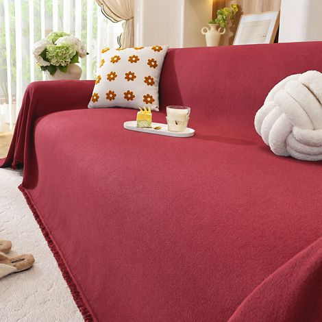 Housse jeté de canapé en velours teddy imperméable rouge Ancora 180 × 340 cm 180 340cm réf 1324 30 × 30 × 8 cm 1,6 kg – Livraison gratuite