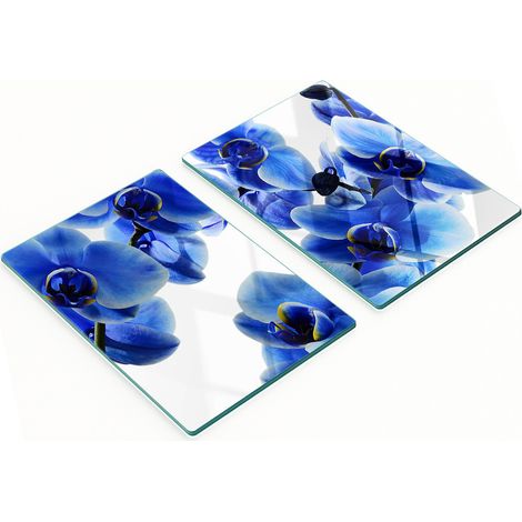Taglieri decorativi in vetro temperato, orchidea blu, 2x40x52 cm (1/5)