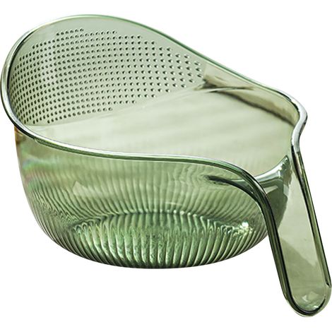 Passoire à riz en plastique avec poignée pour légumes, haricots, fruits et pâtes - Accessoires de cuisine verts (1/5)