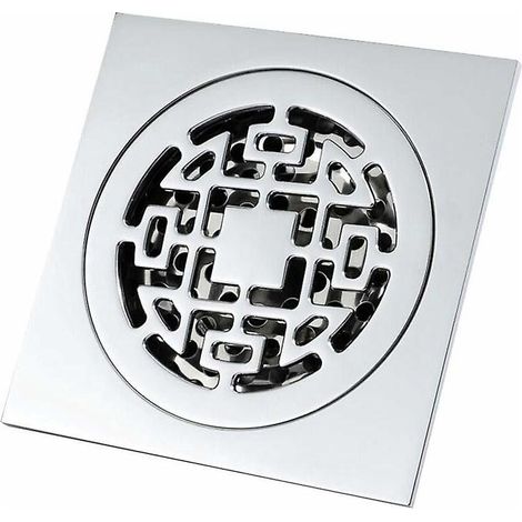 carr Canal De Drain De Douche Cheveux Catcher-10x10cm, Cuivre Anti Odeur Douche, Siphon De Cheveux Grand-dplacement Douche Les Grilles Dcoulement (1/5)