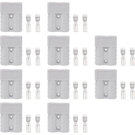 Conector de alimentación de batería Eosnow, 10 piezas, 50 A, 600 V, 16 mm², 6 AWG, terminal de cable (1/4)