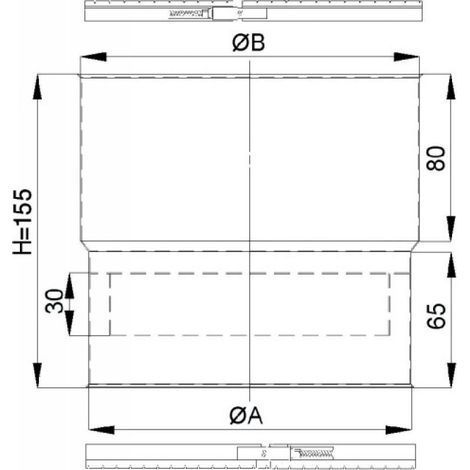 TEN – Raccord gaz inox Ø 180/186 118180 – Fixation raccord pour tubage gaz, fuel et bois – Collier de sécurité inclus