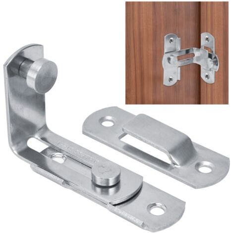 SABIR Serrure de porte de grange, haute sécurité, conception à 90 degrés, boucle d'angle fiable en acier inoxydable pour portes fenêtres, Garage (1/5)