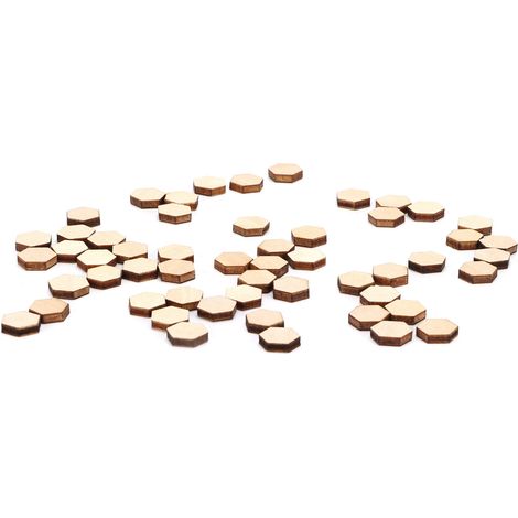 600 blocs de bois hexagonaux de 1 cm (0,4 po) robustes, durables et sûrs, parfaits pour décorer un anniversaire ou un mariage. (1/5)