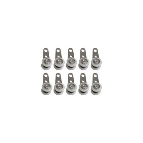 Juego de 10 rodillos para ventanas o puertas correderas - Metal y plástico - 4,5 x 1,9 cm (1/5)