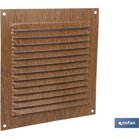 Grille de ventilation en aluminium 15 x 15 cm avec moustiquaire et épaisseur 0,6 mm
