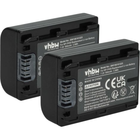 vhbw 2x Akku kompatibel mit Sony HDR-XR520VE, HXR-MC1P Kamera (500 mAh, 7,2 V, Li-Ion), Infochip (1/5)