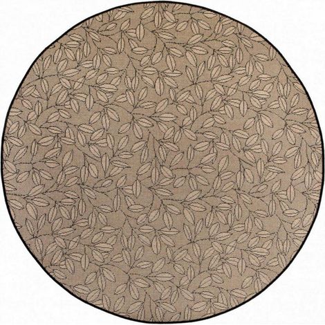 Tapis d'Extérieur Rond Aspect Naturel pour Terrasse, Balcon et Jardin - Diamètre 160 cm - PANGIVO
