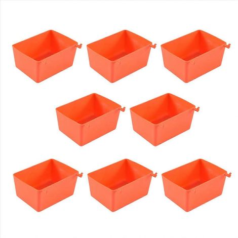 Kit de 8 bacs de rangement pour panneau perforé (rouge) (1/5)