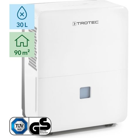 Trotec – Déshumidificateur d'air 30l/j pour 90m² – Fonction confort automatique – Séchage linge – Évacuation continue des condensats — vue 2