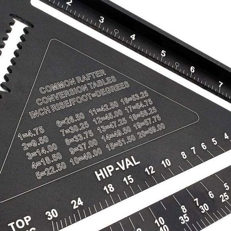 Équerre de menuisier multifonctions - - 180 mm - Angle 45° et 90° - Métal aluminium - Mesure rapide ODIPIE (1/3)