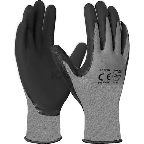 JOMAFA Guantes de trabajo Poliester + Poliuretano reutilizables, TALLA XL (TALLA 10) (1/5)