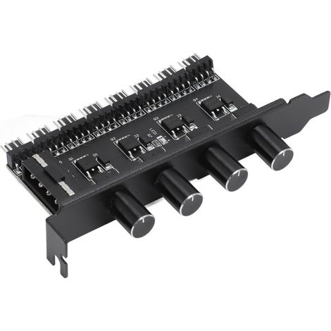 Controlador de velocidad de ventilador de refrigeración de 3/4 pines y 4 botones, concentrador de ventiladores de 8 canales para caja de CPU, disco duro, tarjeta gráfica, control PWM de 12 V.