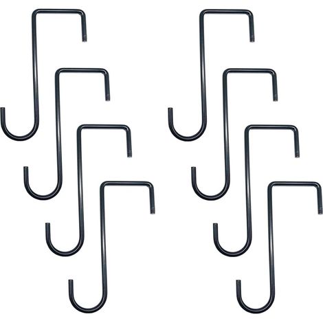 Set di 8 ganci in vinile per recinzioni, ganci da patio, ganci per appendere vasi, mangiatoie per uccelli, vasi da fiori e piante (nero)