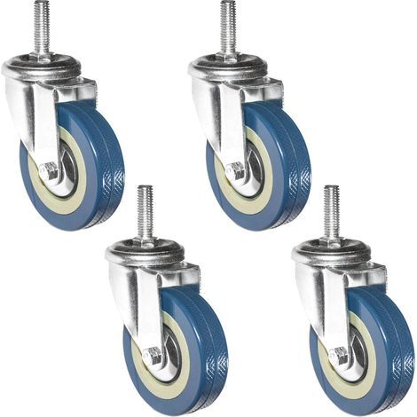 GENERIC-Lot de 4 roulettes pivotantes 75mm M10 – Charge lourde jusqu'à 60kg – Acier galvanisé et nylon – Pour meubles en palettes et chariots d'atelier (1/5)