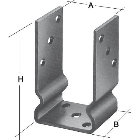 GAH Alberts U-Pfostenträger ETA-10/0210 91x150x100x60mm TZN z.Aufschr - 217624 (1/2)