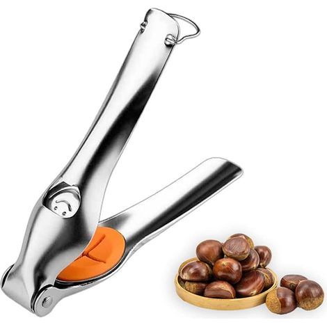 Casse-Noix, Pince Chataignes en Acier Inoxydable, Coupe Chataigne Éplucheur de Châtaignes, Casse Noisette Multifonctionnel Pour Noix, Noisettes, Amandes (1/5)