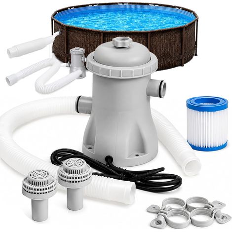 330-GPH-Poolfilterpumpe für Aufstellpools mit elektrischem Kartuschenfilter  Poolfiltersystem mit Schläuchen, Ersatzfilter und leiser Zirkulation für Aufstellpools (1/5)