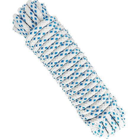 Corde Paracord Polyester - 10 mètres - Tressée Haute Ténacité - Résistance Intempéries - Nautisme et Camping - 8 mm Noir (1/4)