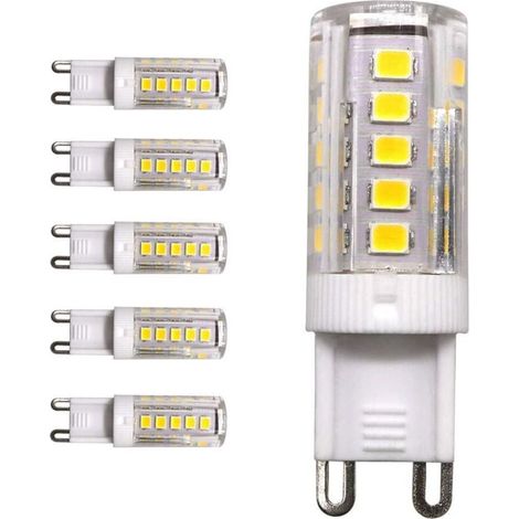 5er-Pack G9-Sockel-LED-Lampe (33 SMD 2835), 3 W, 3000 K (warmweiß), 250 lm, entspricht einer 25-W-Halogenlampe, 220 V Wechselstrom, 360° Abstrahlwinkel, nicht dimmbar (1/4)