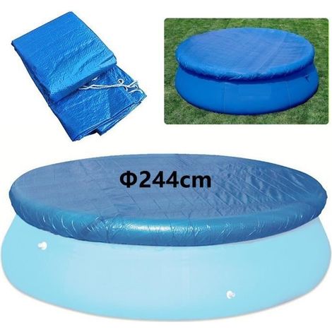 Runde Poolabdeckung - Marke - 244 cm - Staubdicht und wasserdicht - Blau