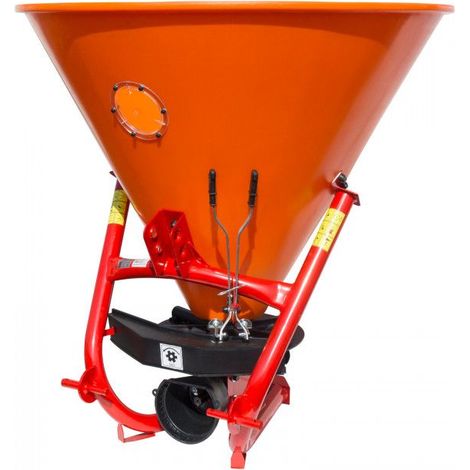 Dema – Epandeur 500 litres pour épandage d'engrais et de sel – Attelage 3 points – Largeur d'épandage 6-14m – Fabrication européenne