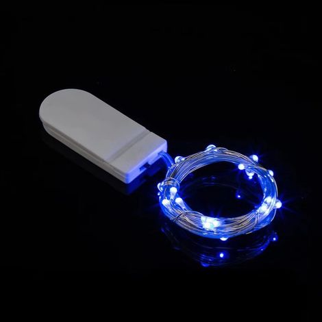 30er-Pack Mini-LED-Lichterkette, batteriebetrieben, 1 m, 10 LEDs, Kupferdraht, dekorative Lichterkette für Flaschen im Innen- und Außenbereich, Hochzeitsfeier, Weihnachten, Schlafzimmer, blaue Lichter