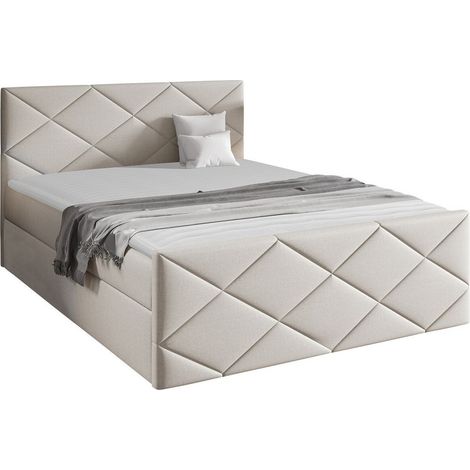 Lit boxspring Mons, Ikar 01, Continental, Unique, 120x200, Tissu, Disponible, 124x213x103cm (1/5)