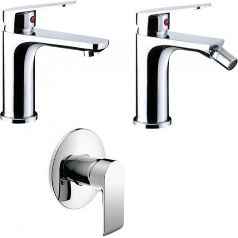 Kit Completo Rubinetteria Bagno Lavabo, Bidet, Incasso Doccia