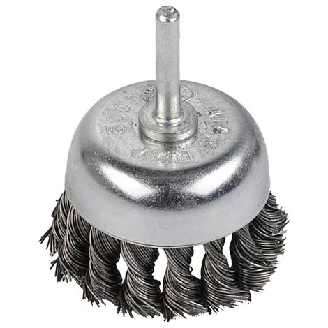 KREATOR Brosse métallique rotative soucoupe Ø 65 mm fils torsadés en acier (1/2)